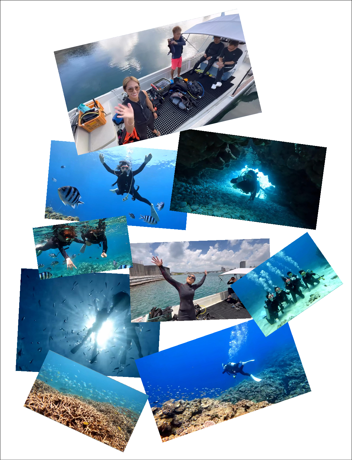 �X��p�E�Y�Y�E�k�J�̃{�[�g�|�C���g�ł̃_�C�r���O��V���m�[�P�����O�̎ʐ^�W